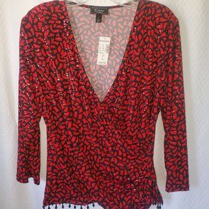 Dressbarn - NWT Women's Red/Black Top